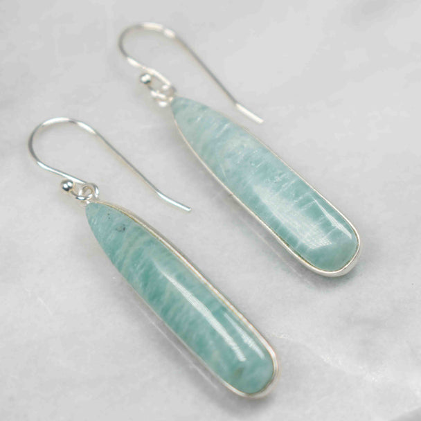 Sterling Silver Amazonite Drop Earrings