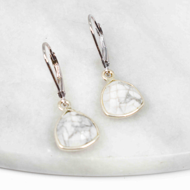 Howlite Leverback Earrings