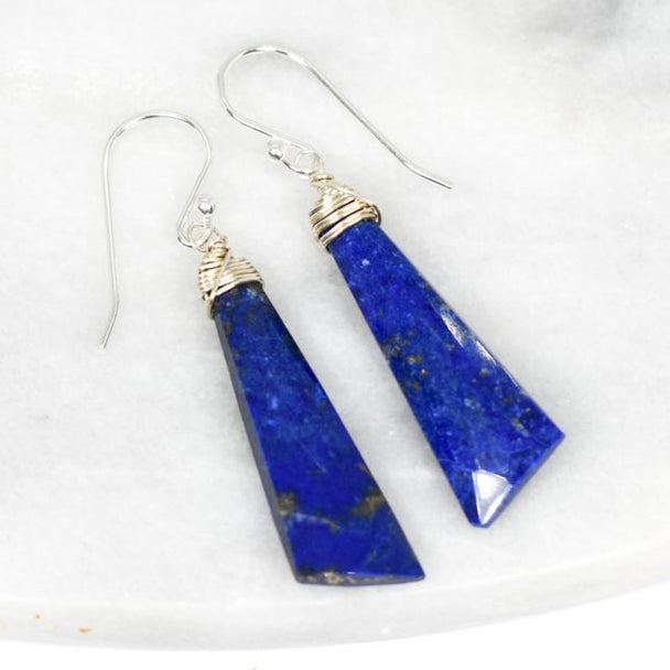 Top Wrapped Lapis Earrings