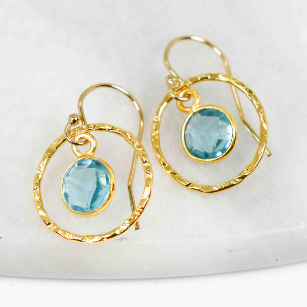 Blue Topaz and Gold Fill Earrings
