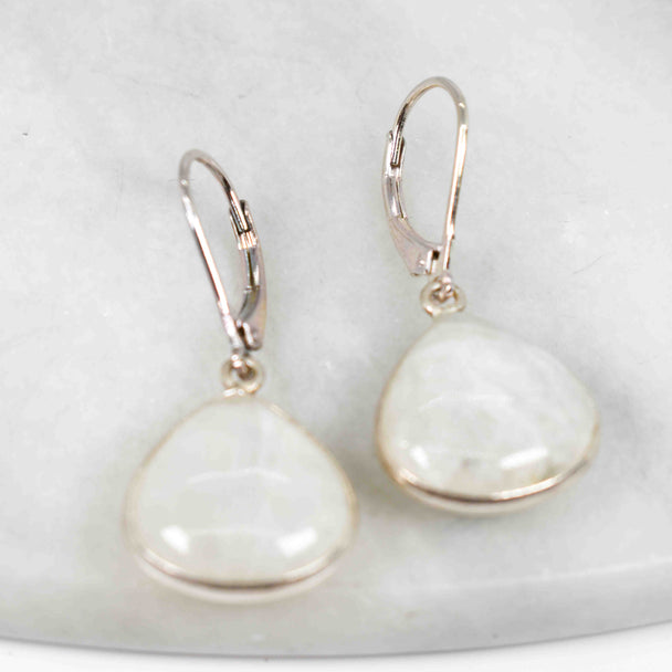Moonstone Leverback Earrings