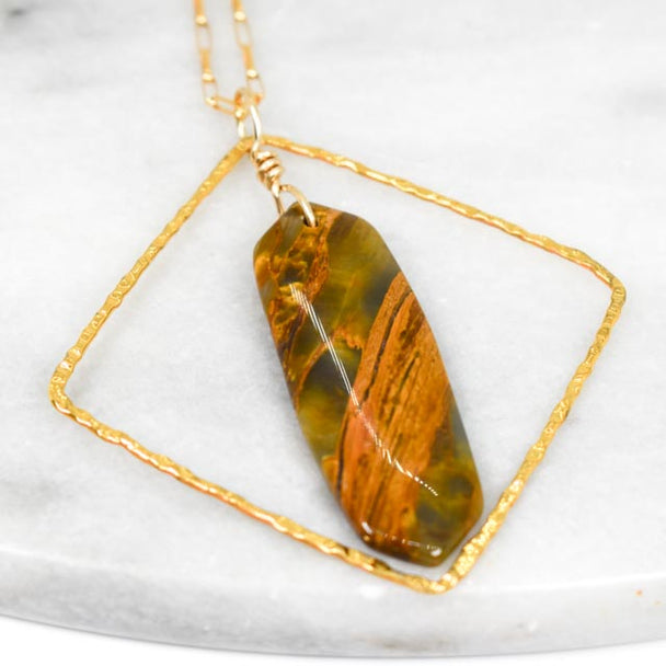 Jasper and Gold Fill Necklace