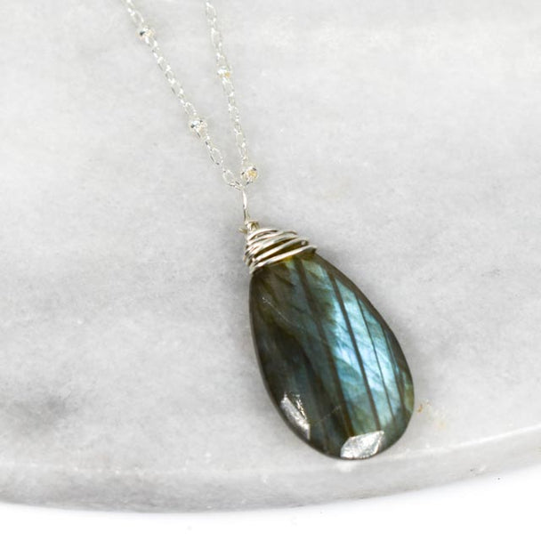 Top Wrapped Labradorite Necklace