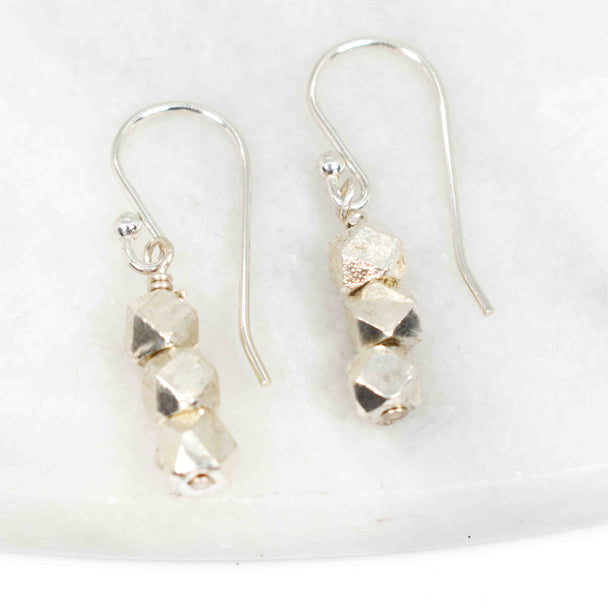 Sterling Silver Nugget Earrings