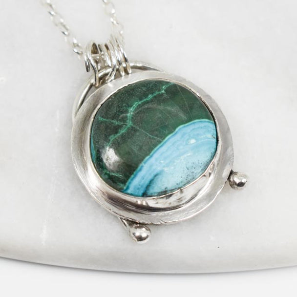 Malachite and Silver Necklace