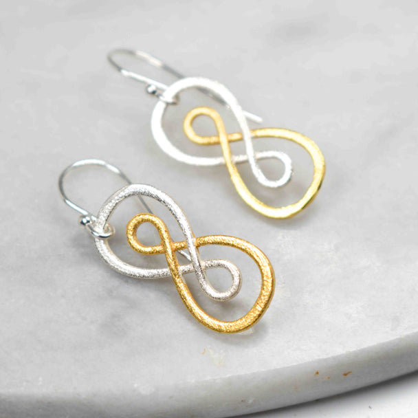Figure Eight Gold Fill and Sterling Silver Earrings