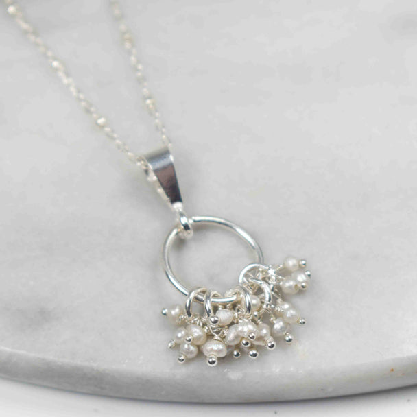 Seed Pearl Cluster Necklace