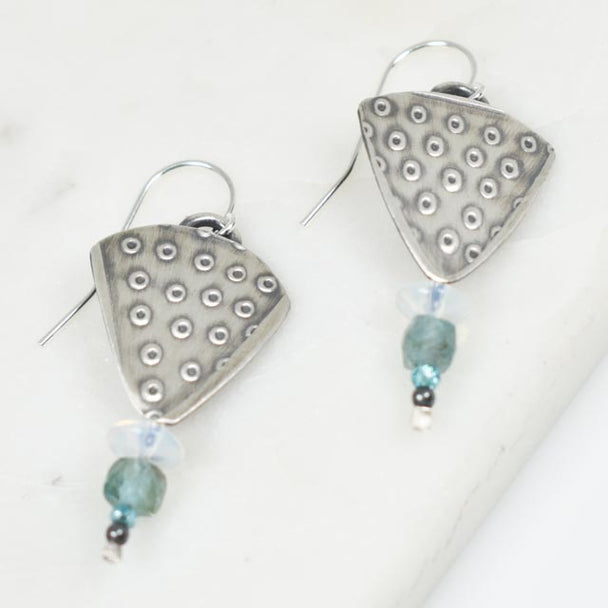 Moonstone and Moss Agate Earrings