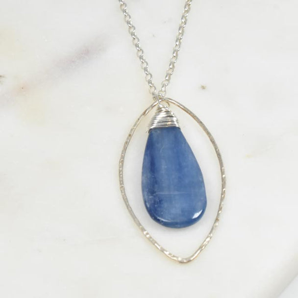 Top Wrapped Kyanite and Sterling Silver Necklace