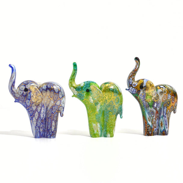 Murano Glass Millefiori Elephant Figurine
