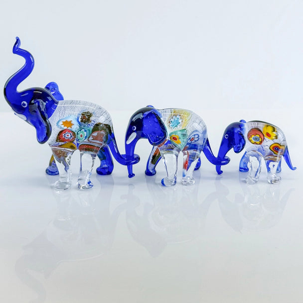 Murano Glass Millefiori Elephant Figurine