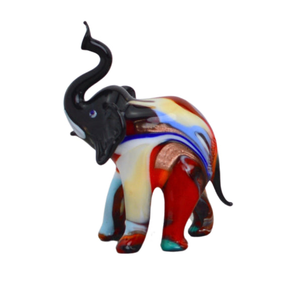 Large Millefiori Marbled Glass Elephant Figurine