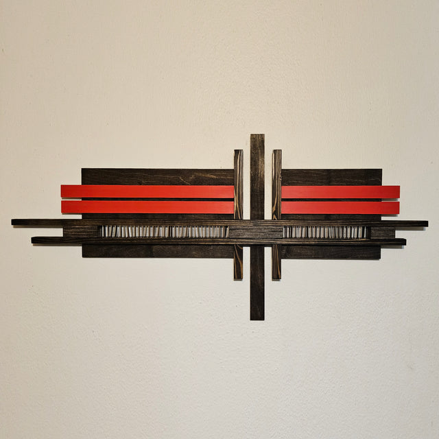 Extra Large Red Wood Wall Hanging