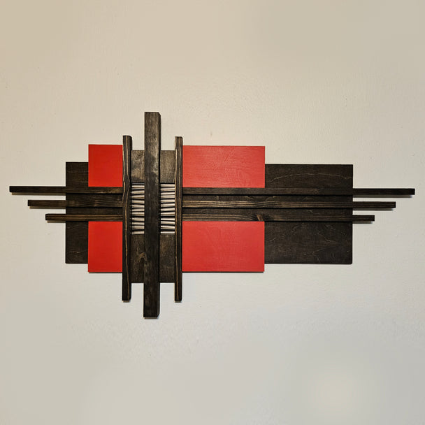 Large Red Wood Wall Hanging