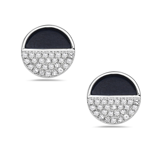 Black Onyx Circle Earrings