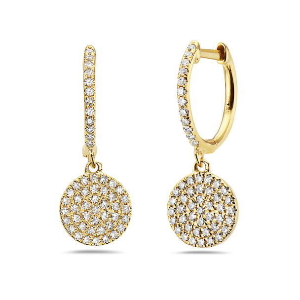 Diamond Pave Drop Circle Earrings