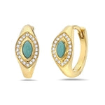 Turquoise Marquise and Diamond Earrings
