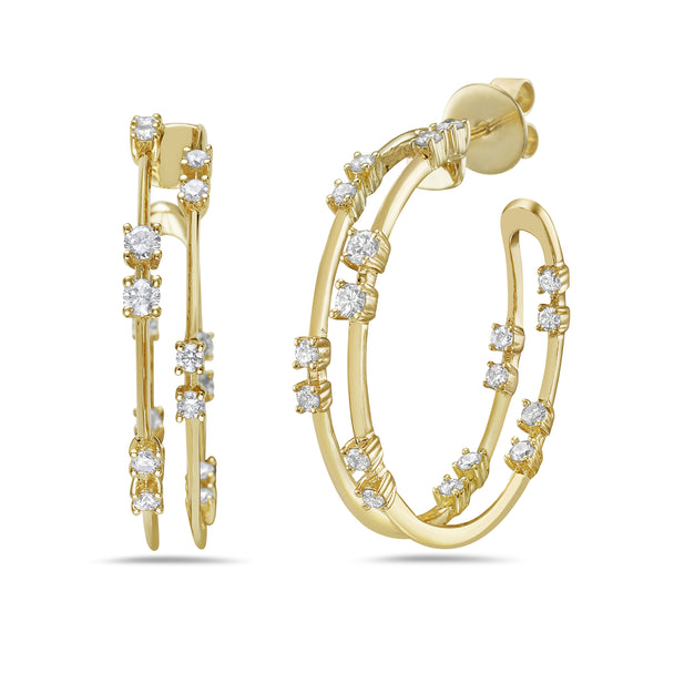 Diamond Sparkle Post Hoops