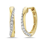 Gold and Diamond Twist Hoops