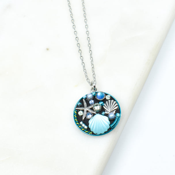 Ocean Beach Glass Round Necklace