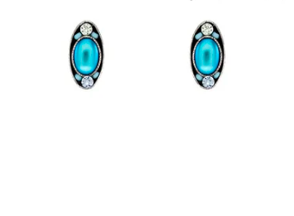 Moonlight Stud Oval Shape Post Earrings