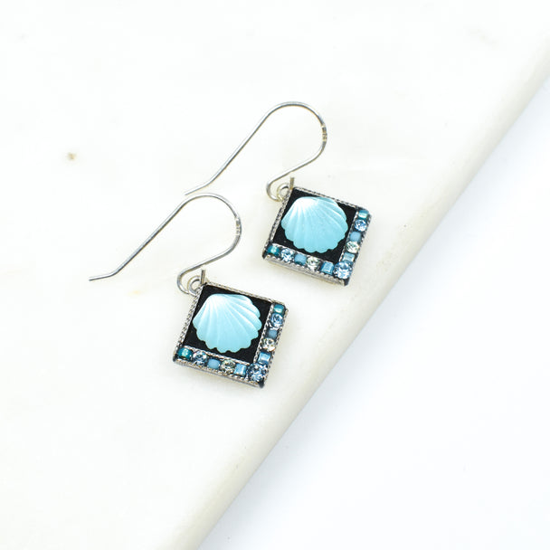 Ocean Beach Glass Simple Diamond Earrings