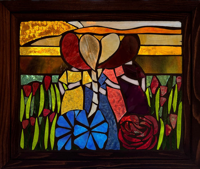 Friends at Sunset Mosaic Window