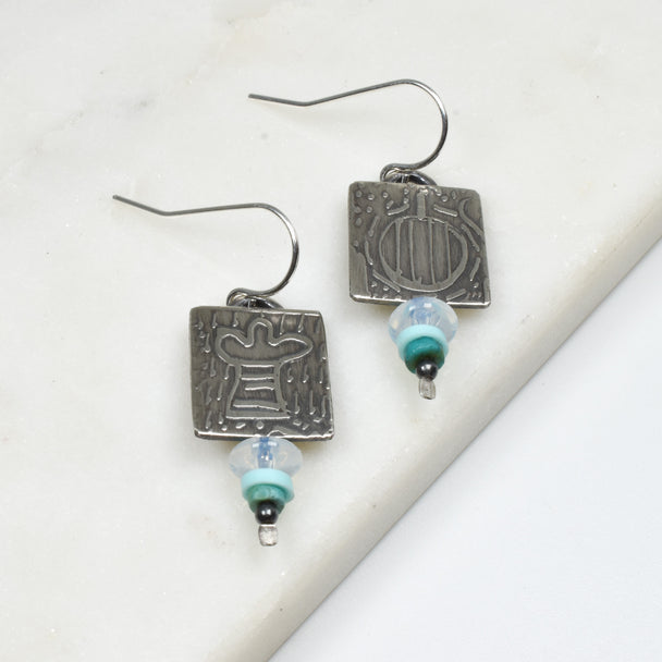 Moonstone and Turquoise Earrings