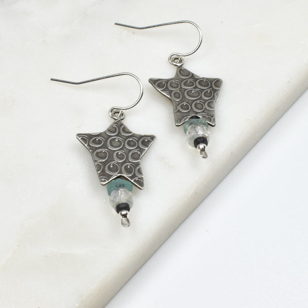 Moonstone and Hematite Earrings