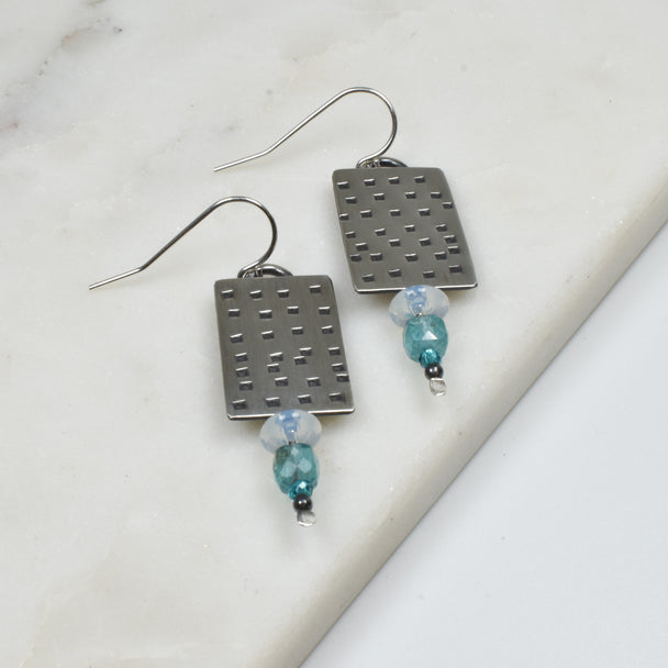 Moonstone and Moss Agate Earrings