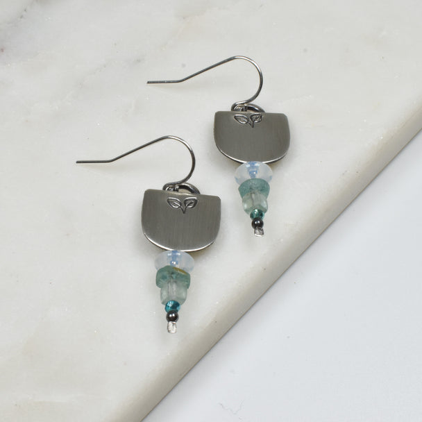 Moonstone and Fluorite Earrings