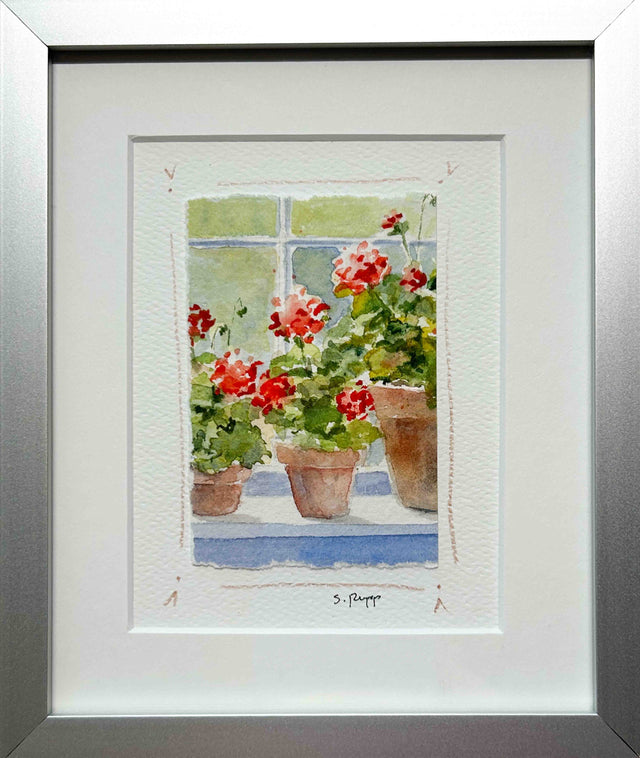 Geraniums Framed Card #1