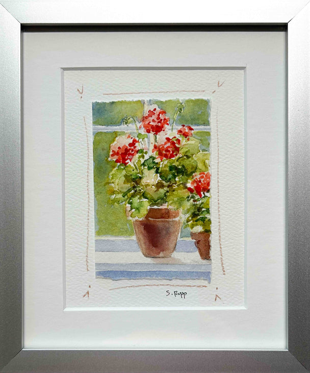 Geraniums Framed Card #3