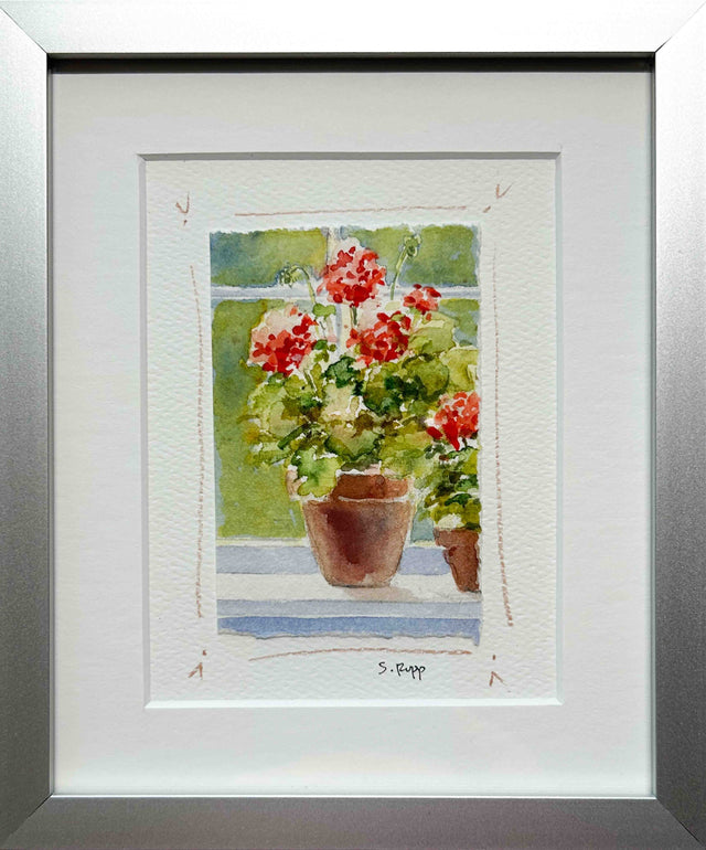 Geraniums Framed Card #3