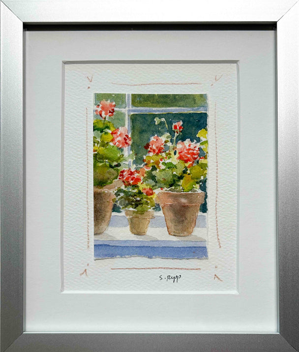 Geraniums Framed Card #4