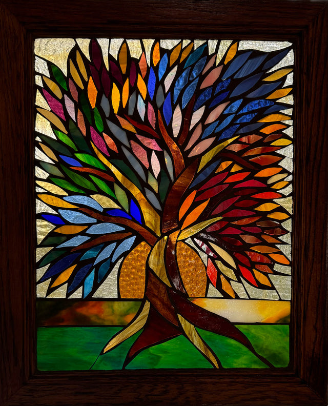 Glorious Tree of Life Mosaic Window