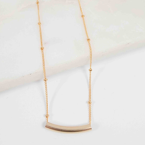 Yellow Gold Fill Simple Curve Necklace