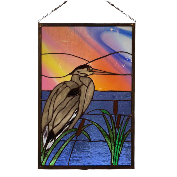 Heron Stained Glass Window