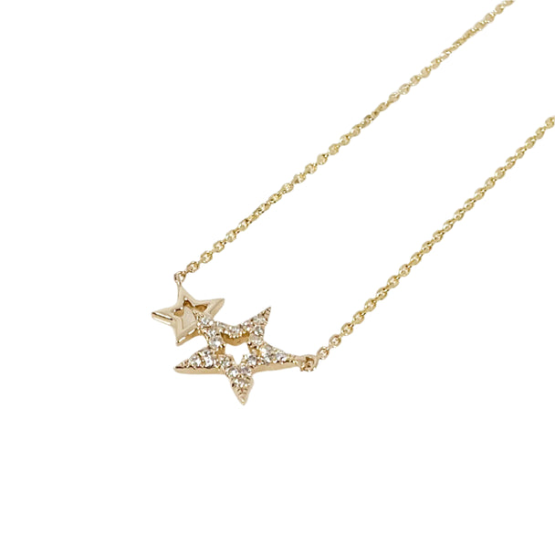 Double Open Star Stationary Necklace