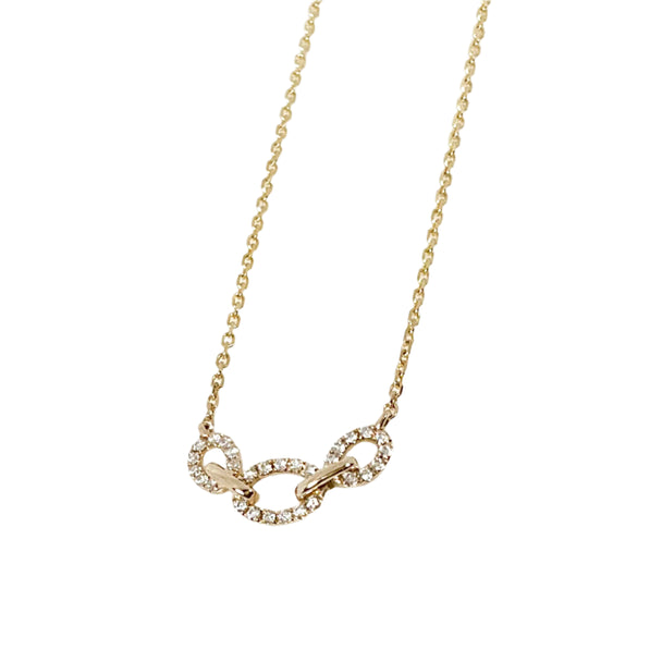 Three Diamond Link Stationary Necklace