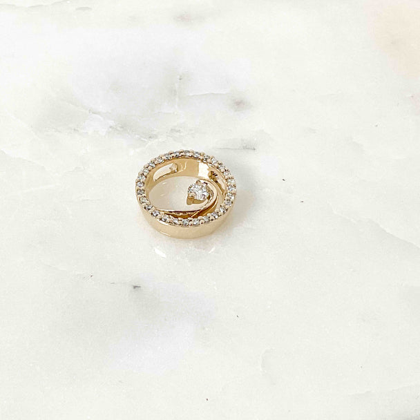 Open Circle and Swirl Diamond Pendant