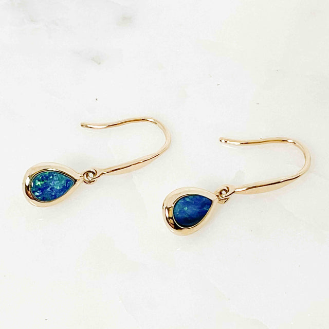 Teardrop Opal Dangle Earrings