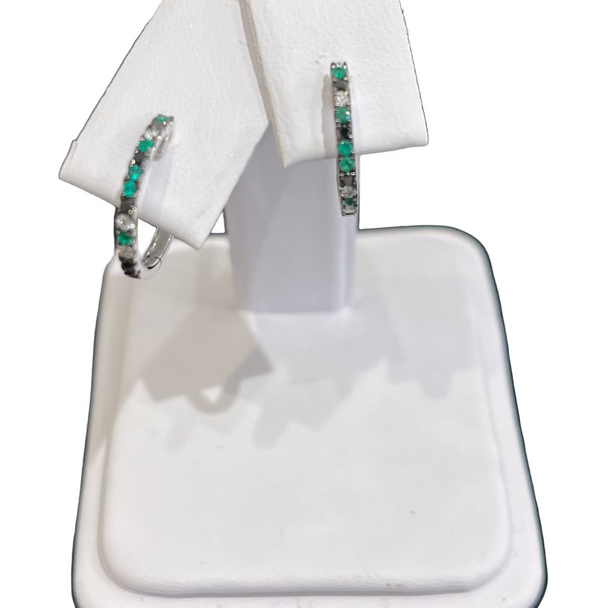 Black Diamond and Emerald Huggies