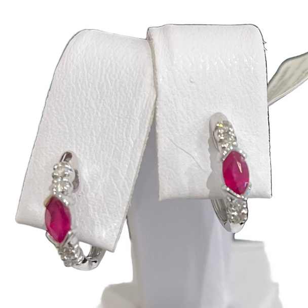 Diamond and Ruby Huggies