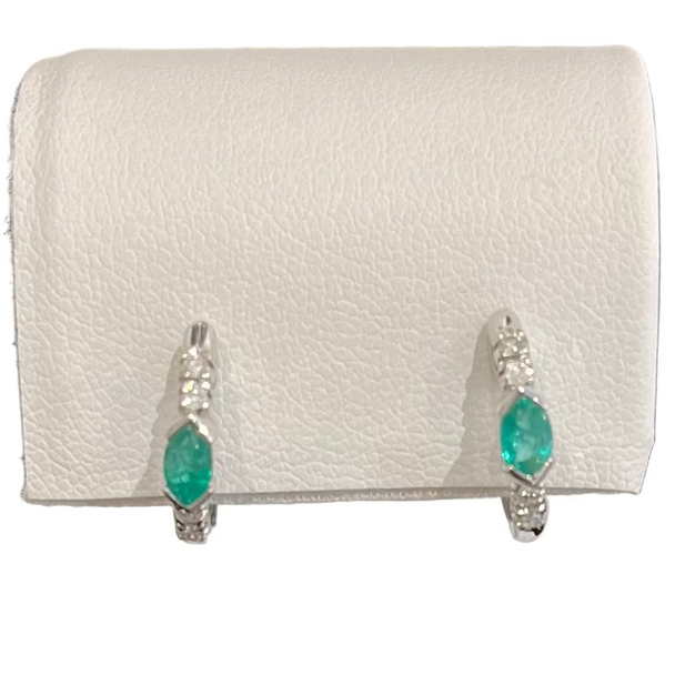 Diamond and Emerald Huggies