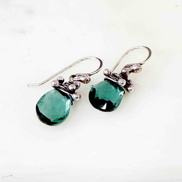 Aqua Quartz Tiny Swarm Earrings