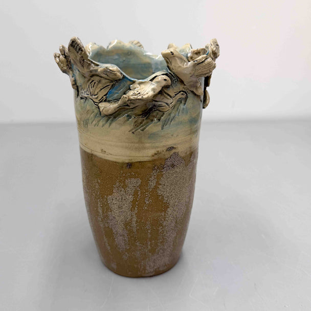 Door County Sand Seagull Vase