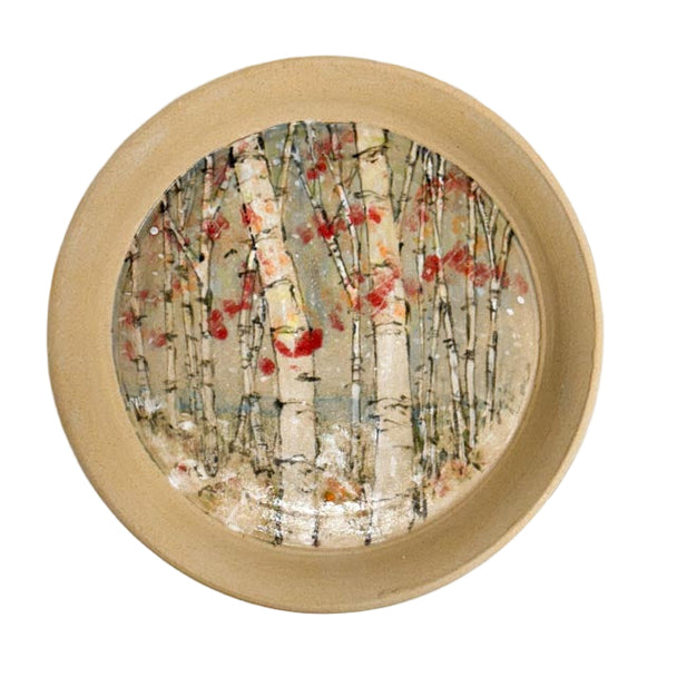 10" Fall Birch Tree Plate
