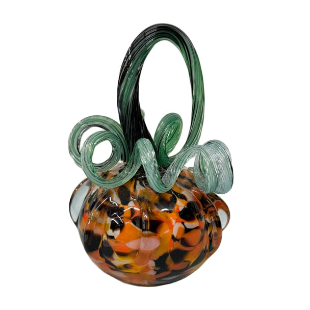 Fall Leaves Glass Pumpkin