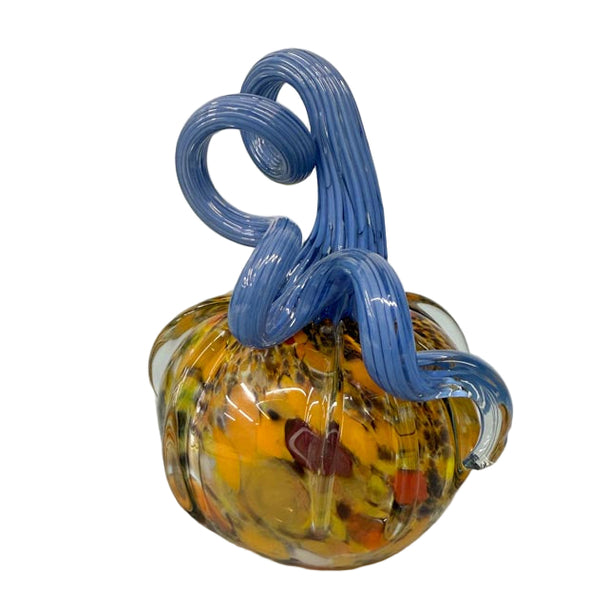 Fall Leaves Glass Pumpkin